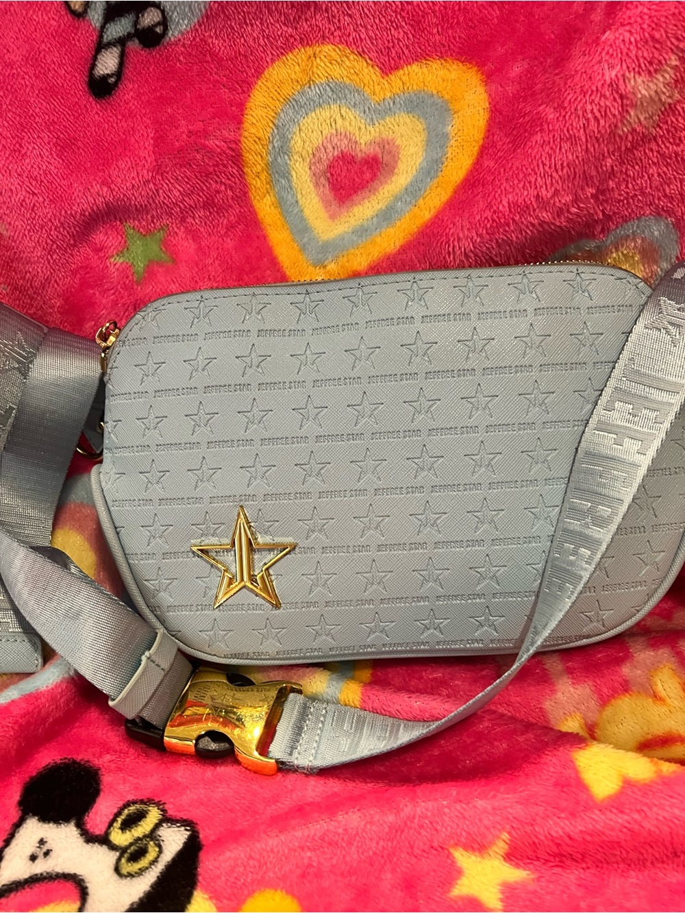 Jeffree Star Baby Blue Logo-Embossed Belt Bag/Crossbody | Star Pattern | GUC❣️